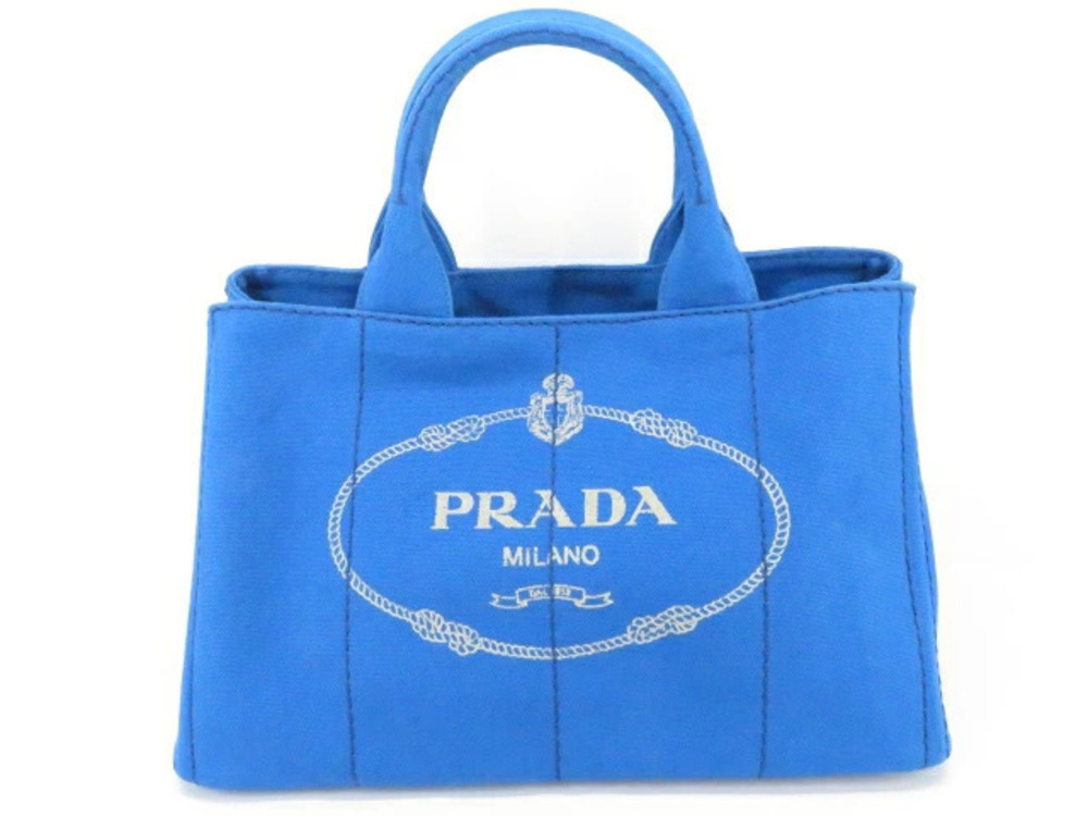 Prada Canapa Handbag Canvas Blue